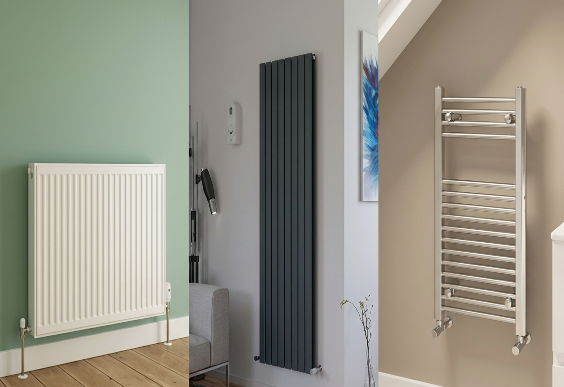 White radiators installed in a modern home